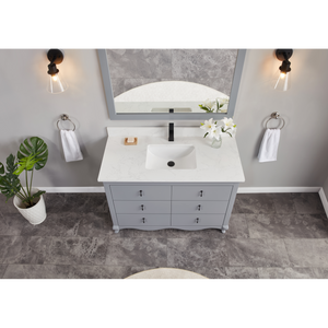 Legion Furniture 48" CADET FINISH SOLID WOOD SINK VANITY  WITH 1' ARTIFICIAL STONE TOP WS2512-48-CD