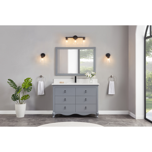Legion Furniture 48" CADET FINISH SOLID WOOD SINK VANITY  WITH 1' ARTIFICIAL STONE TOP WS2512-48-CD