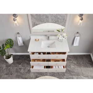 Legion Furniture 48" DREAMY WHITE FINISH SOLID WOOD SINK VANITY WITH 1" ARTIFICIAL STONE TOP WS2512-48-DW