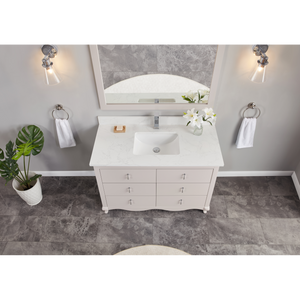 Legion Furniture 48" DREAMY WHITE FINISH SOLID WOOD SINK VANITY WITH 1" ARTIFICIAL STONE TOP WS2512-48-DW