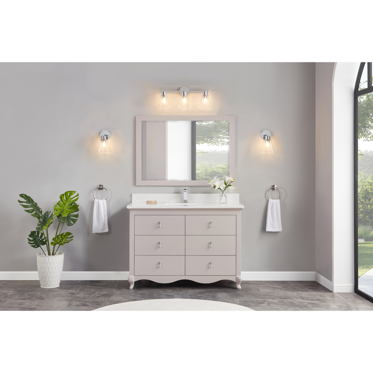 Legion Furniture 48" DREAMY WHITE FINISH SOLID WOOD SINK VANITY WITH 1" ARTIFICIAL STONE TOP WS2512-48-DW