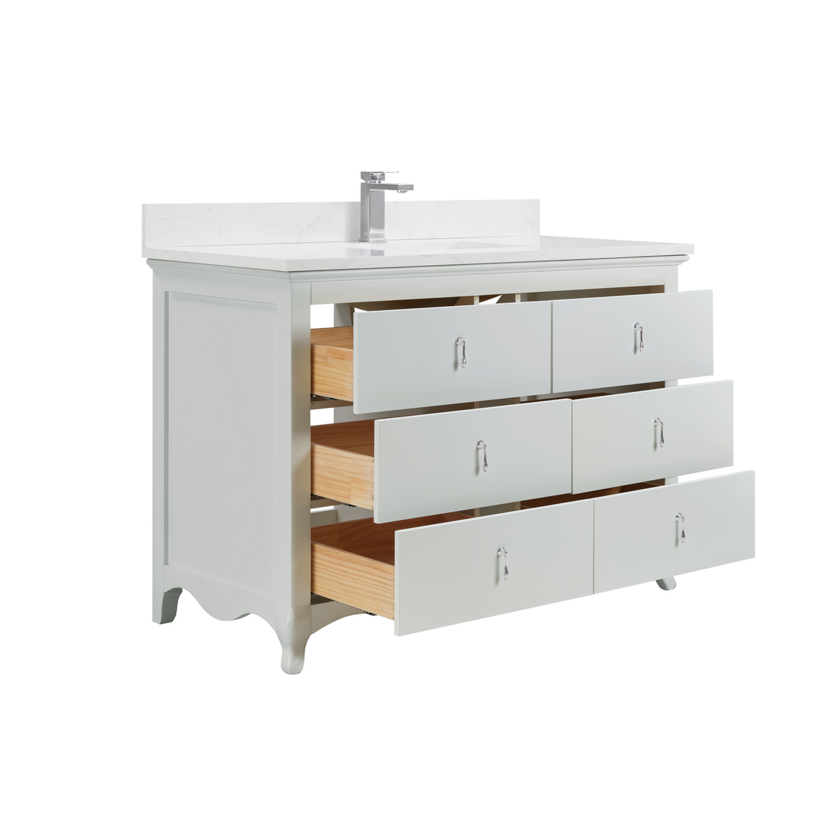 Legion Furniture 48" SILVER STRAND FINISH SOLID WOOD SINK VANITY WITH 1" ARTIFICIAL STONE TOP WS2512-48-SS
