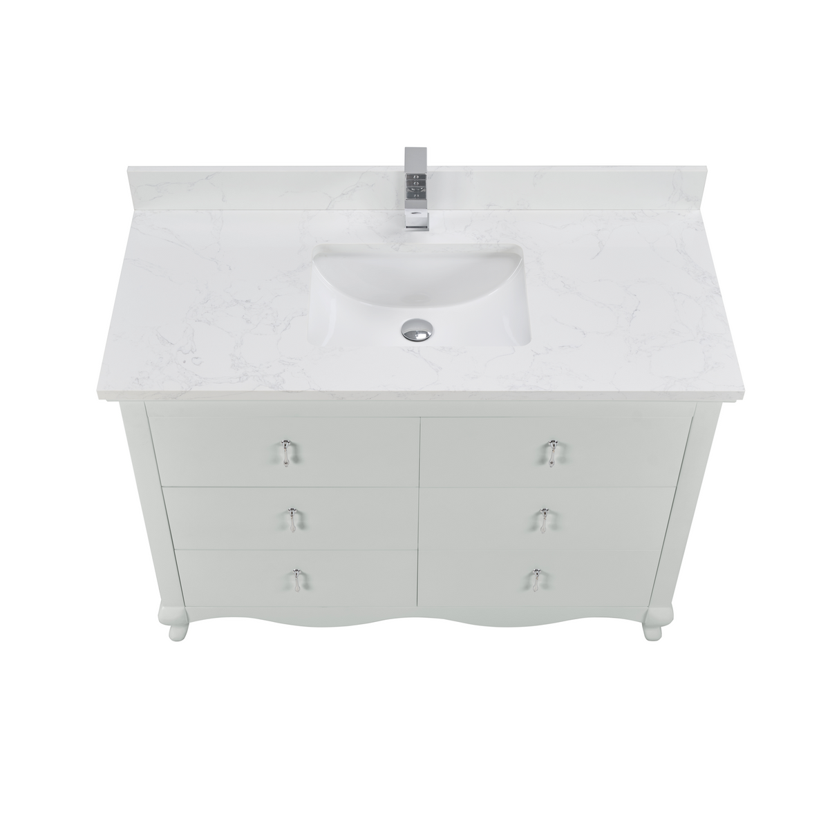 Legion Furniture 48" SILVER STRAND FINISH SOLID WOOD SINK VANITY WITH 1" ARTIFICIAL STONE TOP WS2512-48-SS
