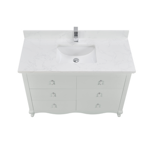 Legion Furniture 48" SILVER STRAND FINISH SOLID WOOD SINK VANITY WITH 1" ARTIFICIAL STONE TOP WS2512-48-SS