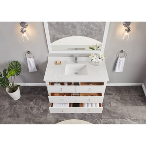 Legion Furniture 48" WHITE FINISH SOLID WOOD SINK VANITY WITH 1" ARTIFICIAL STONE TOP WS2512-48-W