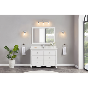 Legion Furniture 48" WHITE FINISH SOLID WOOD SINK VANITY WITH 1" ARTIFICIAL STONE TOP WS2512-48-W