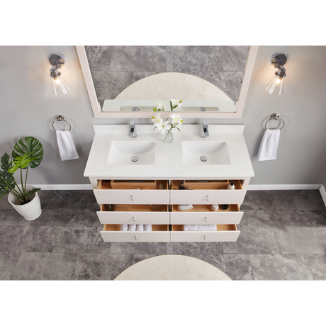 Legion Furniture 60" DREAMY WHITE FINISH SOLID WOOD SINK VANITY WITH 1" ARTIFICIAL STONE TOP WS2512-60-DW