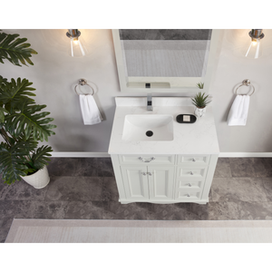 Legion Furniture 36" SILVER STRAND FINISH SOLID WOOD SINK VANITY WITH 1" ARTIFICIAL STONE TOP WS2514-36-SS