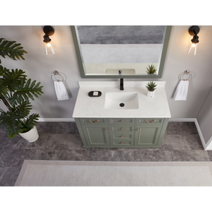 Legion Furniture 48" PEWTER GREEN FINISH SOLID WOOD SINK VANITY  WITH 1' ARTIFICIAL STONE TOP WS2514-48-PG