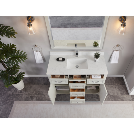Legion Furniture 48" SILVER STRAND FINISH SOLID WOOD SINK VANITY WITH 1" ARTIFICIAL STONE TOP WS2514-48-SS
