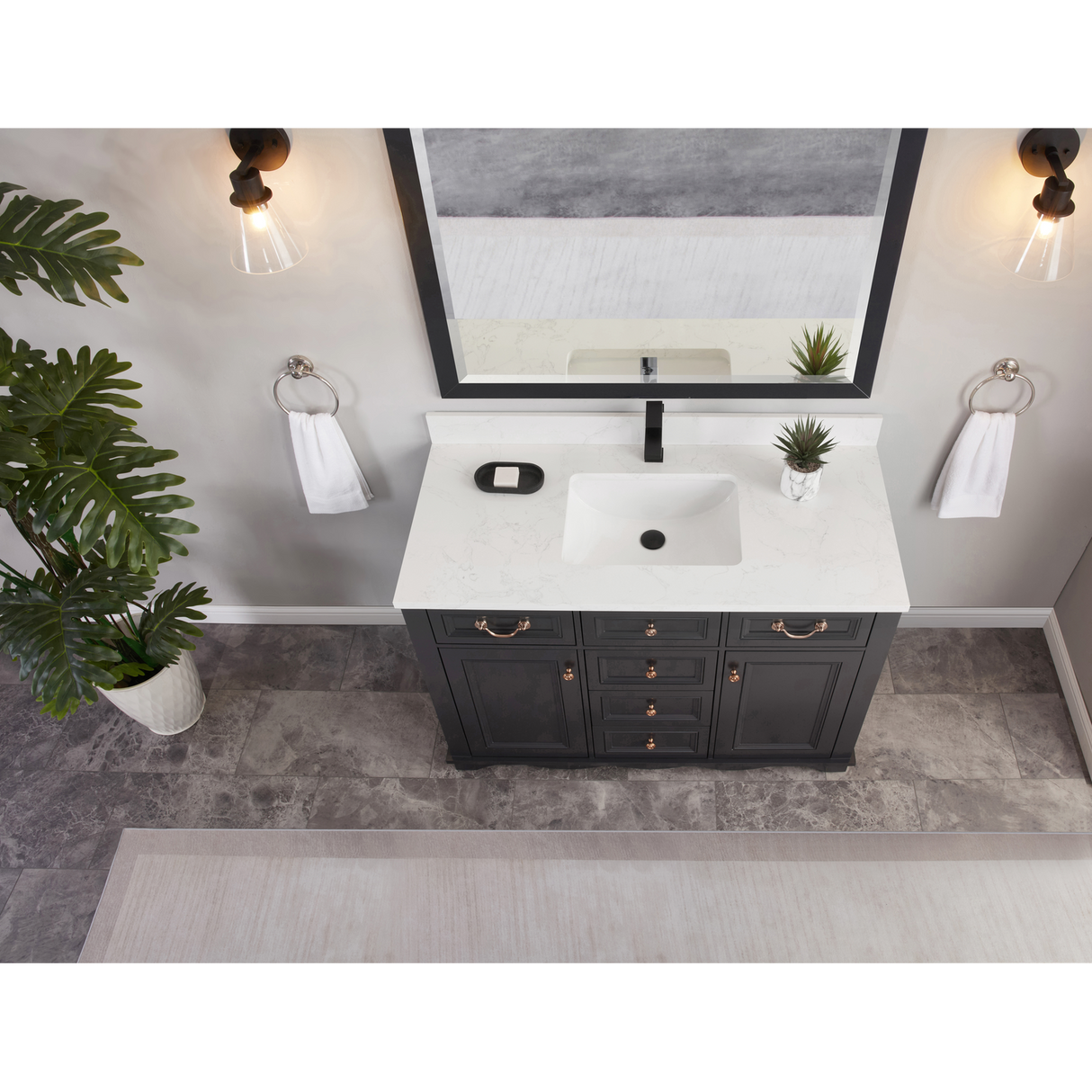 Legion Furniture 48" DREAMY WHITE FINISH SOLID WOOD SINK VANITY WITH 1" ARTIFICIAL STONE TOP WS2514-48-TB
