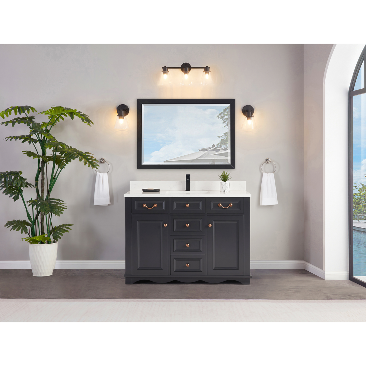 Legion Furniture 48" DREAMY WHITE FINISH SOLID WOOD SINK VANITY WITH 1" ARTIFICIAL STONE TOP WS2514-48-TB