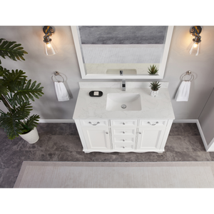 Legion Furniture 48" WHITE FINISH SOLID WOOD SINK VANITY WITH 1" ARTIFICIAL STONE TOP WS2514-48-W
