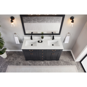 Legion Furniture 60" DREAMY WHITE FINISH SOLID WOOD SINK VANITY WITH 1" ARTIFICIAL STONE TOP WS2514-60-TB
