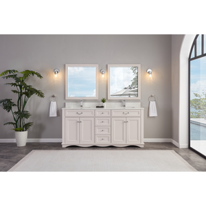 Legion Furniture 72" DREAMY WHITE FINISH SOLID WOOD SINK VANITY  WITH 1' ARTIFICIAL STONE TOP WS2514-72-DW