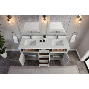 Legion Furniture 72" SILVER STRAND FINISH SOLID WOOD SINK VANITY  WITH 1' ARTIFICIAL STONE TOP WS2514-72-SS