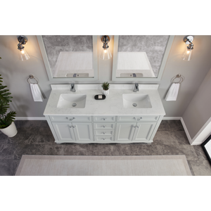 Legion Furniture 72" SILVER STRAND FINISH SOLID WOOD SINK VANITY  WITH 1' ARTIFICIAL STONE TOP WS2514-72-SS