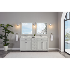 Legion Furniture 72" SILVER STRAND FINISH SOLID WOOD SINK VANITY  WITH 1' ARTIFICIAL STONE TOP WS2514-72-SS