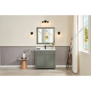 Legion Furniture 36" PEWTER GREEN FINISH SOLID WOOD SINK VANITY  WITH 1' ARTIFICIAL STONE TOP WS2515-36-PG