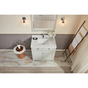 Legion Furniture 36" SILVER STRAND FINISH SOLID WOOD SINK VANITY WITH 1" ARTIFICIAL STONE TOP WS2515-36-SS