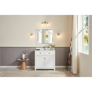 Legion Furniture 36" WHITE FINISH SOLID WOOD SINK VANITY WITH 1" ARTIFICIAL STONE TOP WS2515-36-W