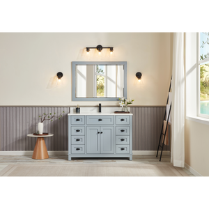 Legion Furniture 48" CADET FINISH SOLID WOOD SINK VANITY  WITH 1' ARTIFICIAL STONE TOP WS2515-48-CD