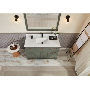 Legion Furniture 48" PEWTER GREEN FINISH SOLID WOOD SINK VANITY  WITH 1' ARTIFICIAL STONE TOP WS2515-48-PG