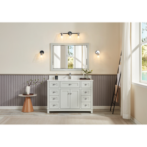 Legion Furniture 48" SILVER STRAND FINISH SOLID WOOD SINK VANITY WITH 1" ARTIFICIAL STONE TOP WS2515-48-SS