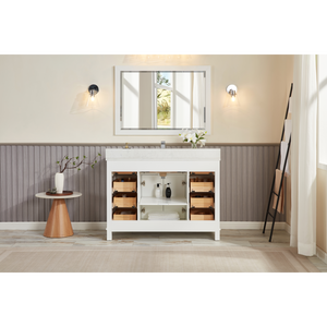 Legion Furniture 48" WHITE FINISH SOLID WOOD SINK VANITY WITH 1" ARTIFICIAL STONE TOP WS2515-48-W