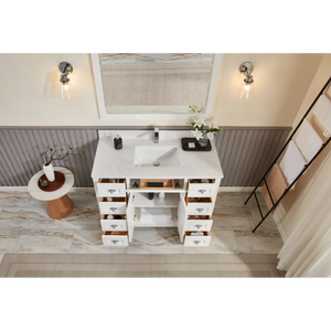 Legion Furniture 48" WHITE FINISH SOLID WOOD SINK VANITY WITH 1" ARTIFICIAL STONE TOP WS2515-48-W