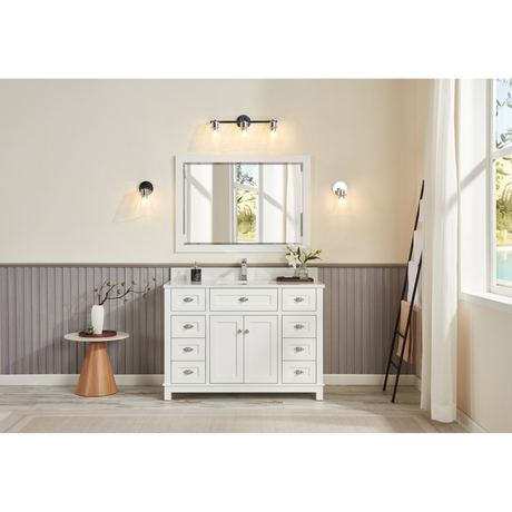 Legion Furniture 48" DREAMY WHITE FINISH SOLID WOOD SINK VANITY  WITH 1' ARTIFICIAL STONE TOP WS2515-48-DW