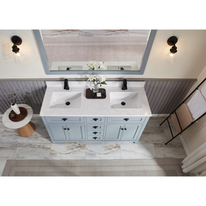 Legion Furniture 60" CADET FINISH SOLID WOOD SINK VANITY  WITH 1' ARTIFICIAL STONE TOP WS2515-60-CD