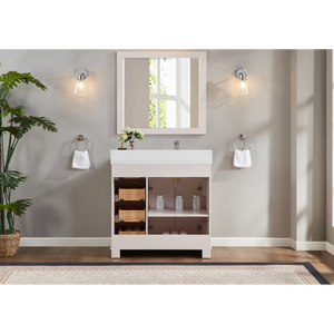 Legion Furniture 36" DREAMY WHITE FINISH SOLID WOOD SINK VANITY  WITH 1' ARTIFICIAL STONE TOP WS2516-36-DW