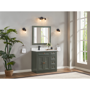 Legion Furniture 36" PEWTER GREEN FINISH SOLID WOOD SINK VANITY  WITH 1' ARTIFICIAL STONE TOP WS2516-36-PG