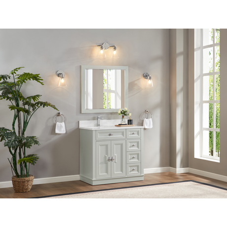 Legion Furniture 36" SILVER STRAND FINISH SOLID WOOD SINK VANITY WITH 1" ARTIFICIAL STONE TOP WS2516-36-SS