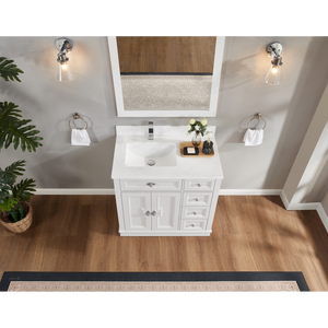 Legion Furniture 36" WHITE FINISH SOLID WOOD SINK VANITY WITH 1" ARTIFICIAL STONE TOP WS2516-36-W