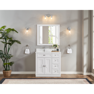 Legion Furniture 36" WHITE FINISH SOLID WOOD SINK VANITY WITH 1" ARTIFICIAL STONE TOP WS2516-36-W