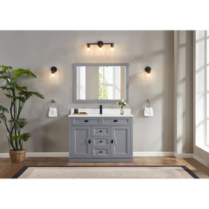 Legion Furniture 48" CADET FINISH SOLID WOOD SINK VANITY  WITH 1' ARTIFICIAL STONE TOP WS2516-48-CD