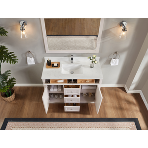 Legion Furniture 48" DREAMY WHITE FINISH SOLID WOOD SINK VANITY  WITH 1' ARTIFICIAL STONE TOP WS2516-48-DW