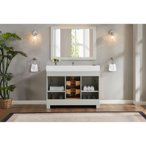 Legion Furniture 48" SILVER STRAND FINISH SOLID WOOD SINK VANITY WITH 1" ARTIFICIAL STONE TOP WS2516-48-SS