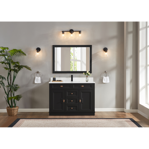 Legion Furniture 48" TRICORN BLACK FINISH SOLID WOOD SINK VANITY  WITH 1' ARTIFICIAL STONE TOP WS2516-48-TB