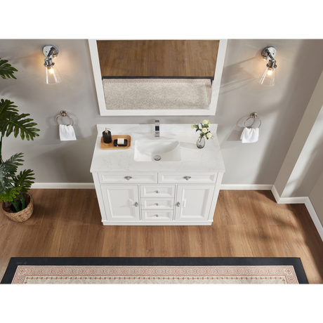Legion Furniture 48" WHITE FINISH SOLID WOOD SINK VANITY WITH 1" ARTIFICIAL STONE TOP WS2516-48-W