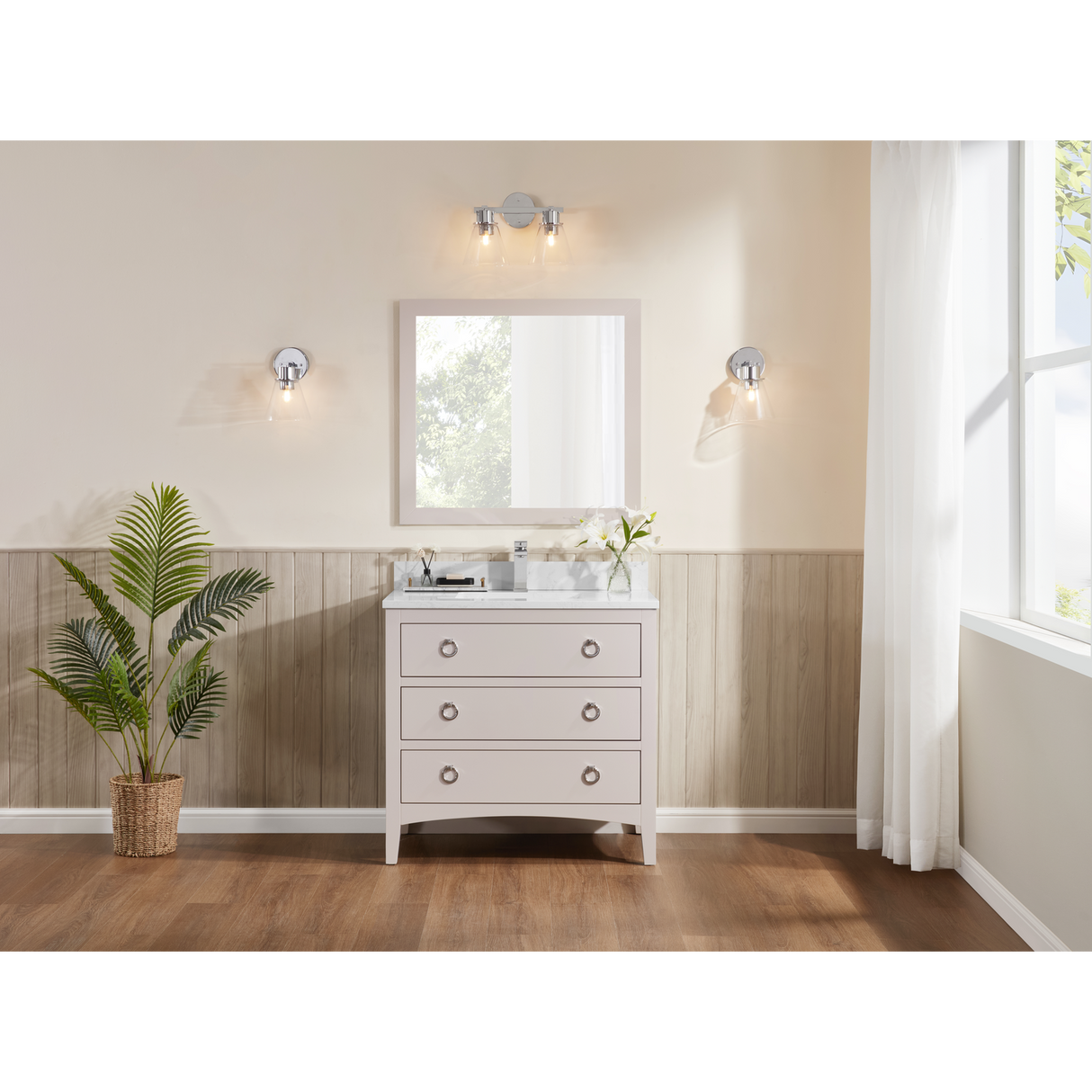 Legion Furniture 36" DREAMY WHITE FINISH SOLID WOOD SINK VANITY  WITH 1' ARTIFICIAL STONE TOP WS2518-36-DW
