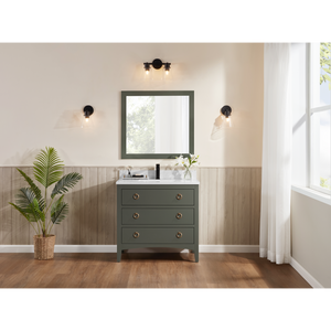 Legion Furniture 36" PEWTER GREEN FINISH SOLID WOOD SINK VANITY  WITH 1' ARTIFICIAL STONE TOP WS2518-36-PG
