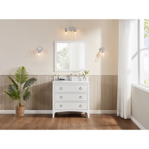 Legion Furniture 36" WHITE FINISH SOLID WOOD SINK VANITY WITH 1" ARTIFICIAL STONE TOP WS2518-36-W
