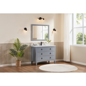 Legion Furniture 42" CADET FINISH SOLID WOOD SINK VANITY  WITH 1' ARTIFICIAL STONE TOP WS2518-42-CD