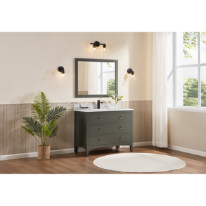 Legion Furniture 42" PEWTER GREEN FINISH SOLID WOOD SINK VANITY  WITH 1' ARTIFICIAL STONE TOP WS2518-42-PG