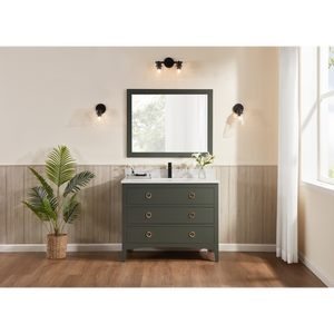 Legion Furniture 42" PEWTER GREEN FINISH SOLID WOOD SINK VANITY  WITH 1' ARTIFICIAL STONE TOP WS2518-42-PG