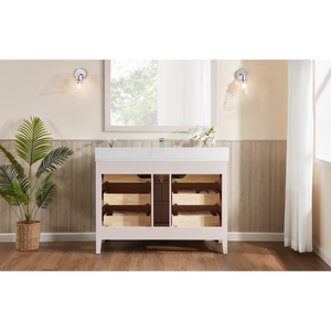 Legion Furniture 48" DREAMY WHITE FINISH SOLID WOOD SINK VANITY  WITH 1' ARTIFICIAL STONE TOP WS2518-48-DW