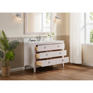 Legion Furniture 48" DREAMY WHITE FINISH SOLID WOOD SINK VANITY  WITH 1' ARTIFICIAL STONE TOP WS2518-48-DW